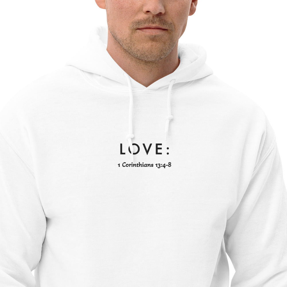 White Unisex Love Definition Hoodie